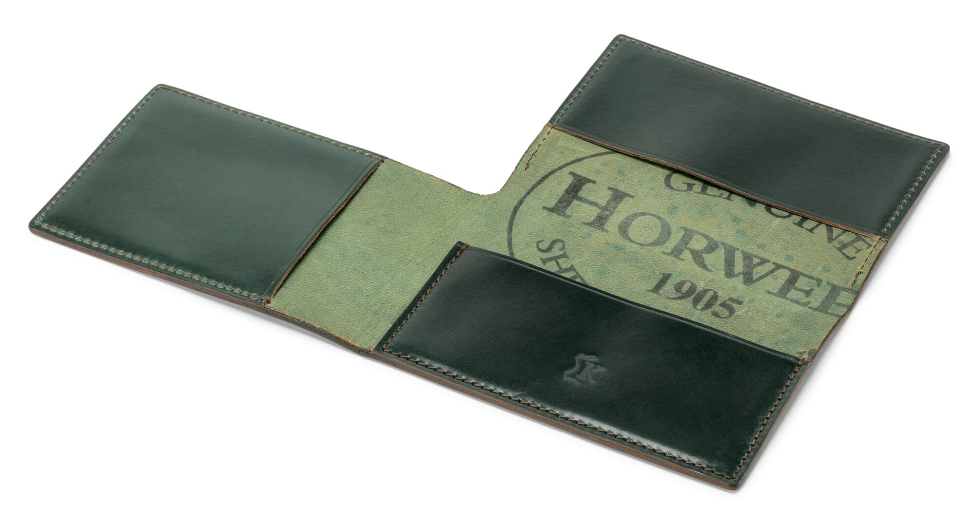 Men's Card Case Cordovan L Shape, Dark Green | Manufactum