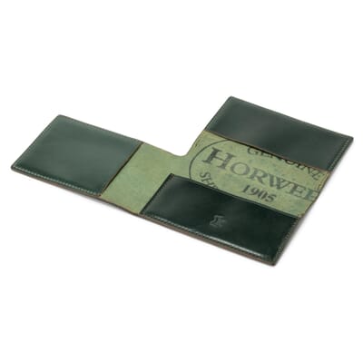 Men's Card Case Cordovan L Shape, Dark Green