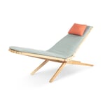 Chaise longue pliante Woodlounger bleu/rouge