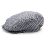 Casquette à visière pour enfant en lin rayé Bleu chiné