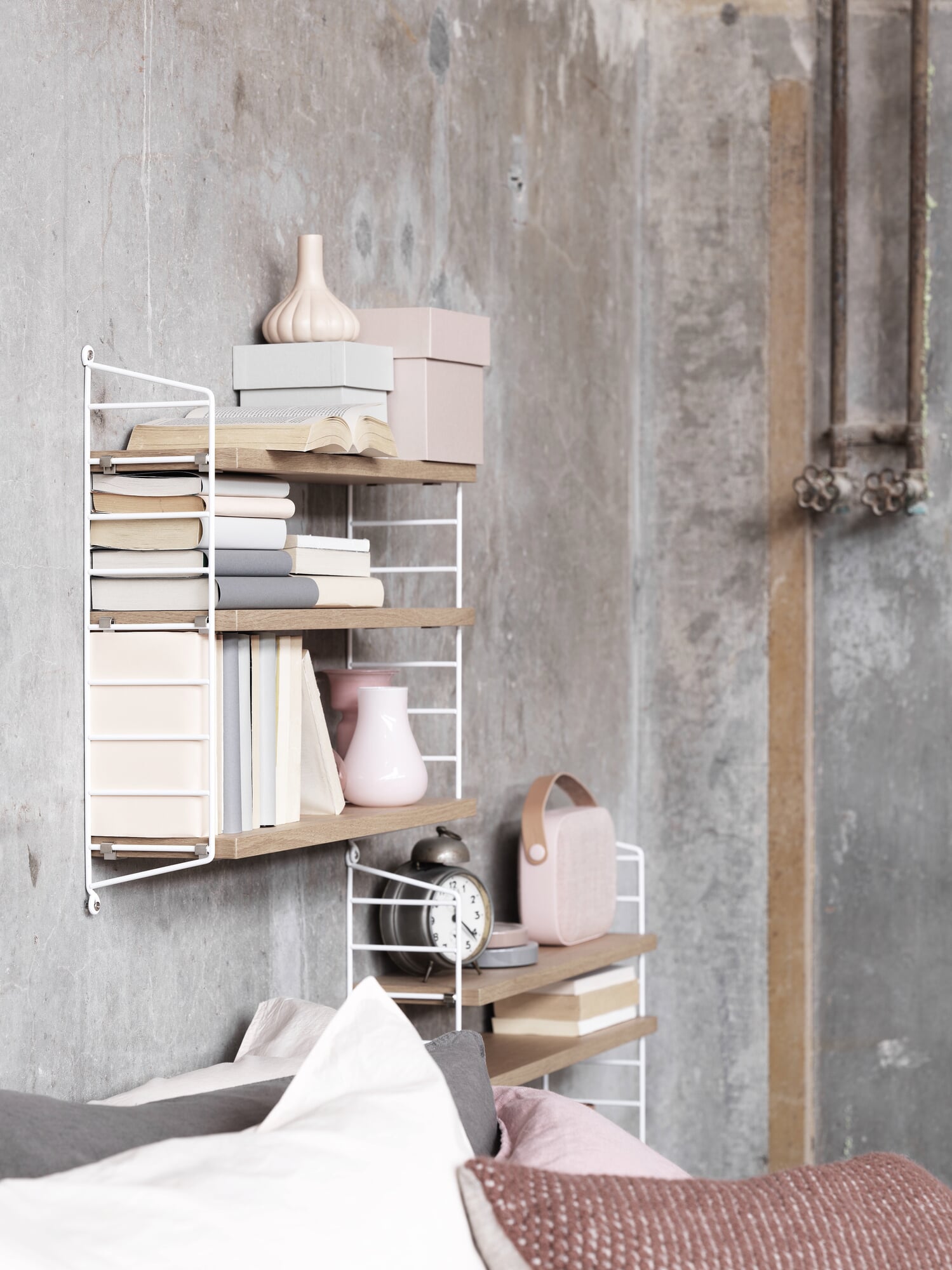 String® Pocket Shelving, Oak / White | Manufactum