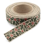 Gift ribbon linen 2.5 cm Holly