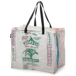 Recyclable material collection bag from rice bags