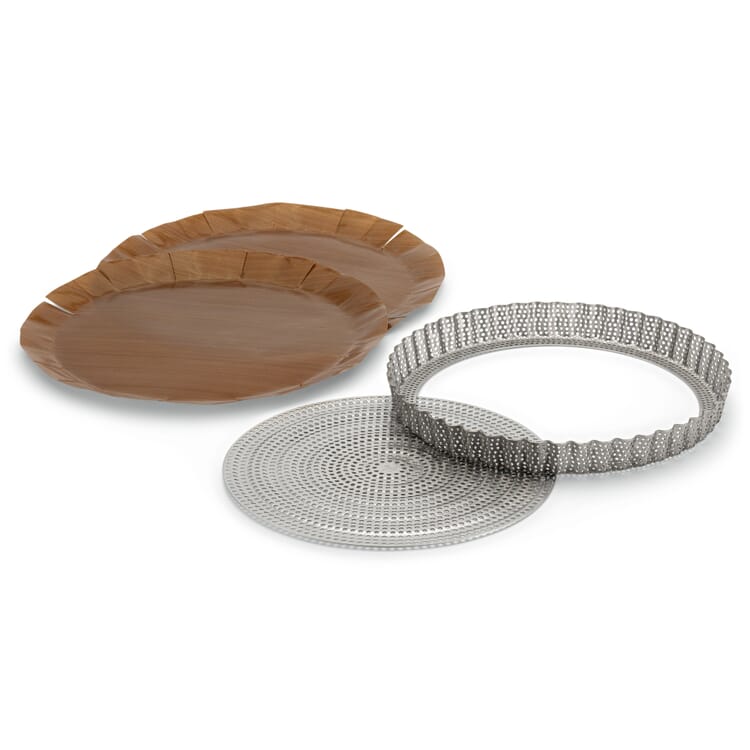 Runde Tarteform Edelstahl perforiert, 24cm