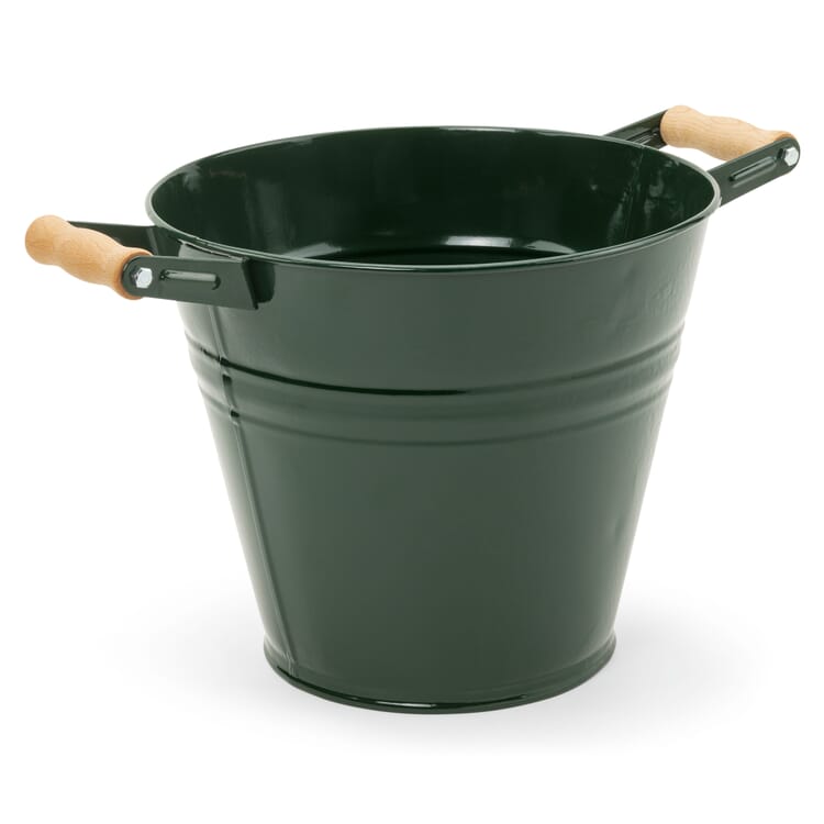 Planter with wooden handles