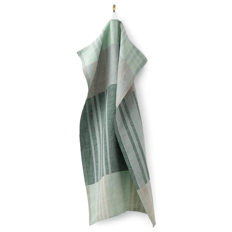 Tea towel linen striped, Green