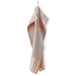 Tea towel linen striped Orange