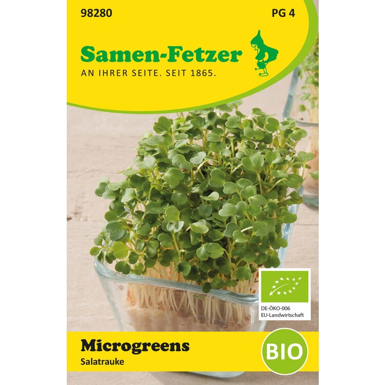Økologiske mikrogrøntsager med frø, Rucola til salat