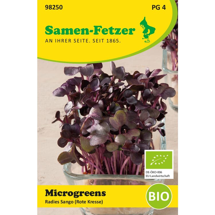 Økologiske mikrogrøntsager med frø, Radise 'Sango'