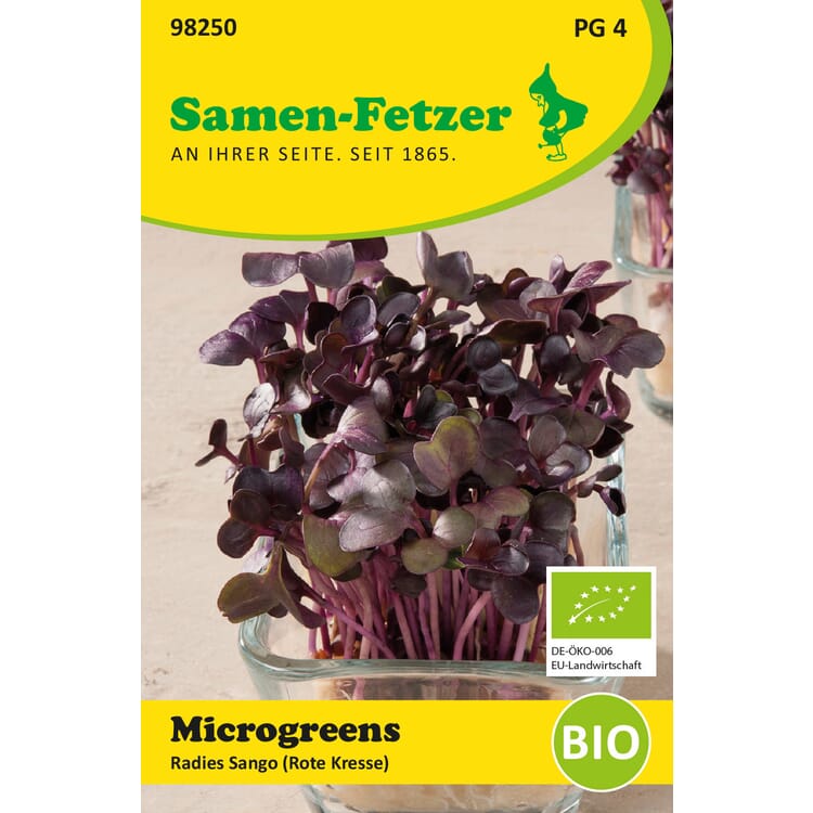 Organic seed microgreens, Radish Sango