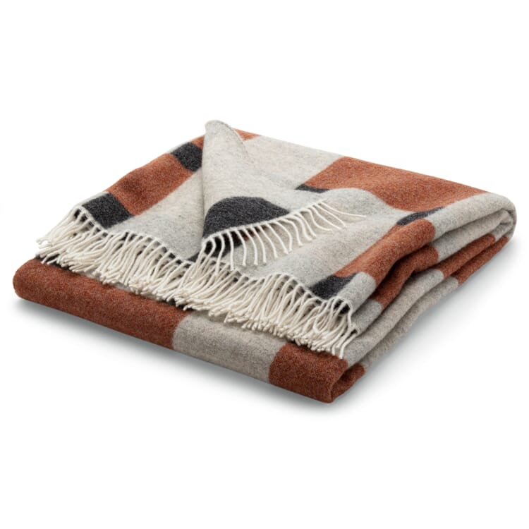Virgin wool blanket Punos, Rusty red