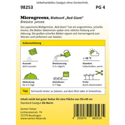 Bio-Saatgut Microgreens, Senf | Manufactum