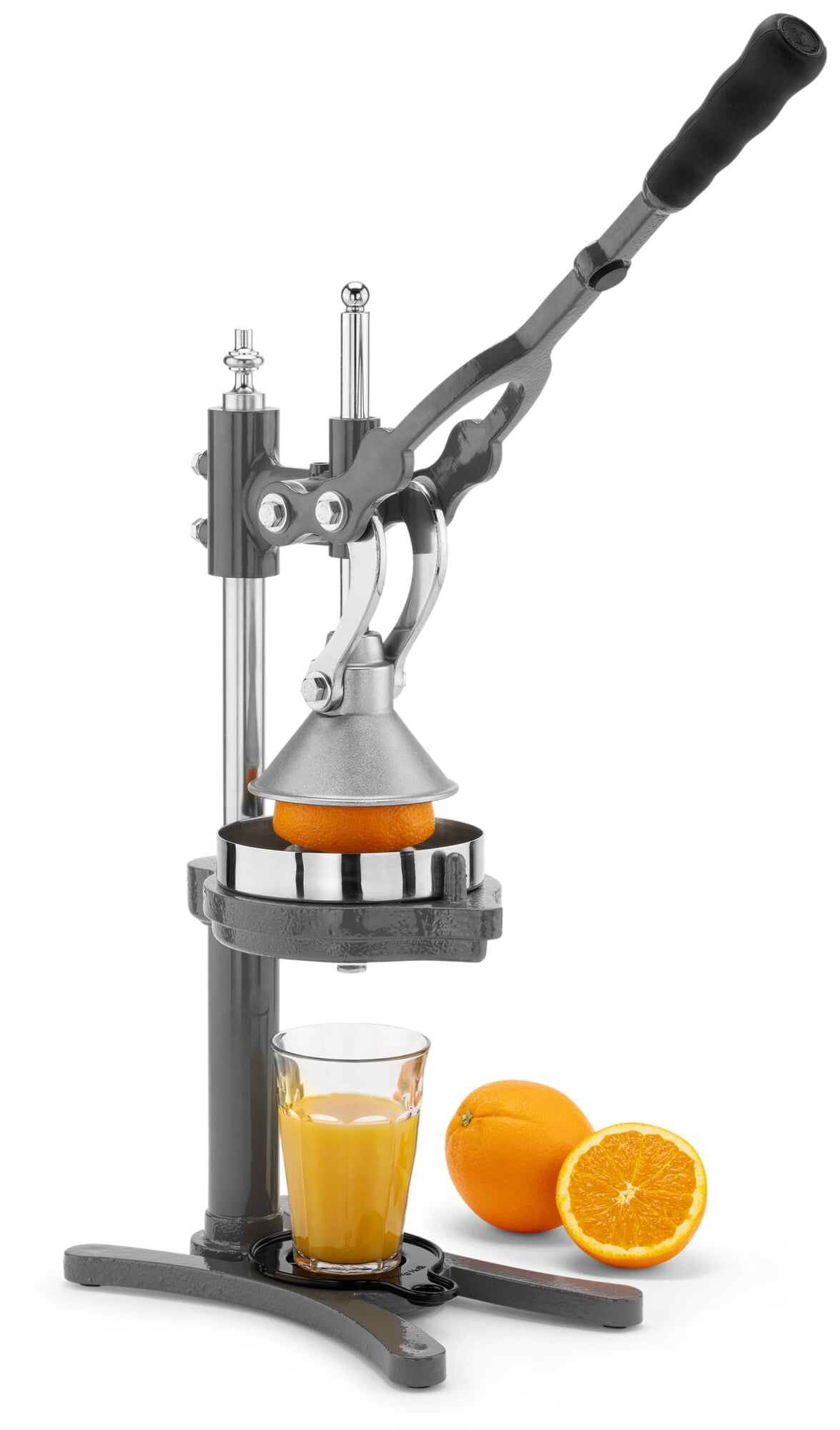 Rosenstein & Söhne Orangenpresse Premium – Manuelle Hebelpresse Aus Edelstahl, XL, Für Zitrusfrüchte & Granatäpfel