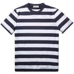 Men T-shirt striped Dark blue-white
