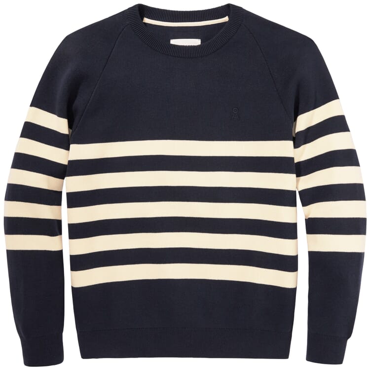 Men sweater with stripes, Dark blue nature