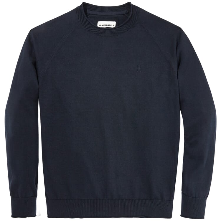 Men sweater with rolled hem, Dark blue