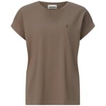 T-shirt en coton pour femme Marron moyen