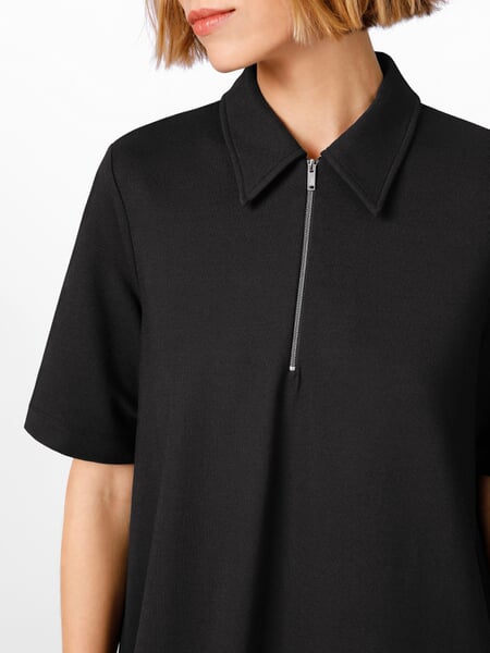 Damen-Polokleid Schwarz, Detailsicht