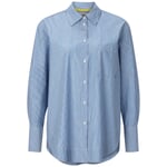 Stribet bluse til kvinder Blå og hvid