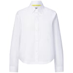 Damebluse med afrundet kant Hvid