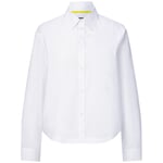 Ladies blouse rounded hem White
