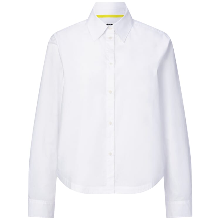 Ladies blouse rounded hem, White