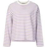 Dames sweatshirt gestreept Crème-Lila