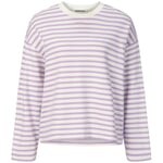 Ladies sweatshirt striped Cream lilac