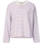 Stribet sweatshirt til kvinder Creme-lilla