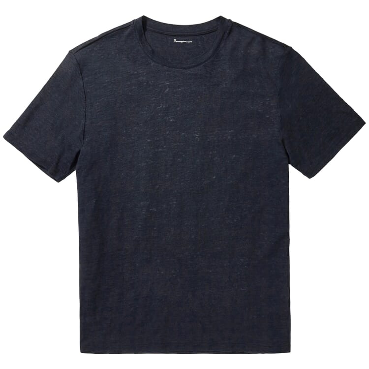 T-shirt i hør til mænd, Mørkeblå
