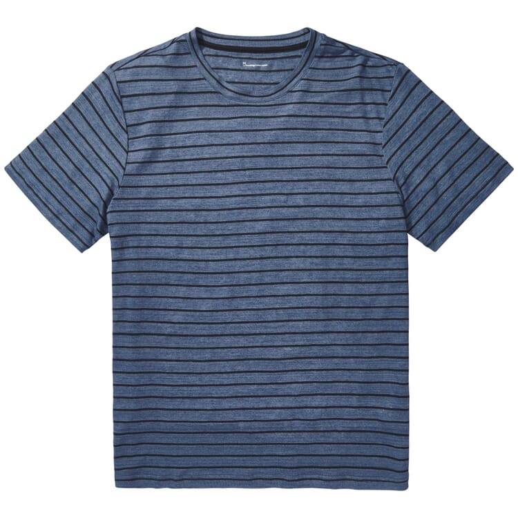 Stribet hørskjorte til mænd, Blue