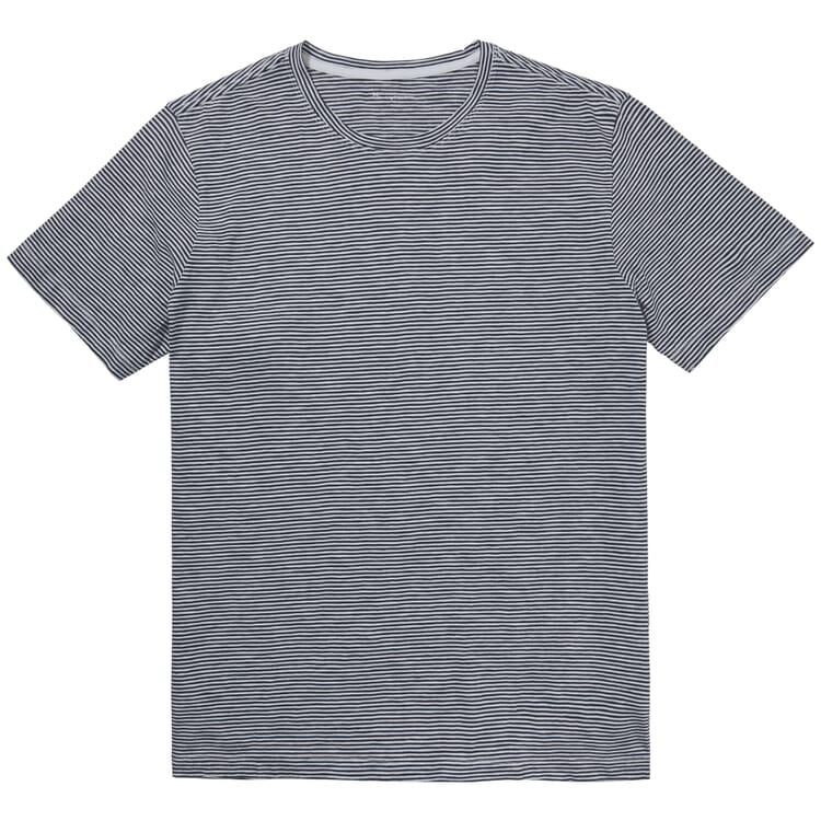 Herren-T-Shirt geringelt, Weiß