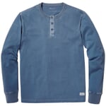 Herren-Henley-Shirt Mittelblau