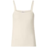 Geribde tanktop voor dames Cream