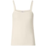 Ribbet tanktop til damer Cream