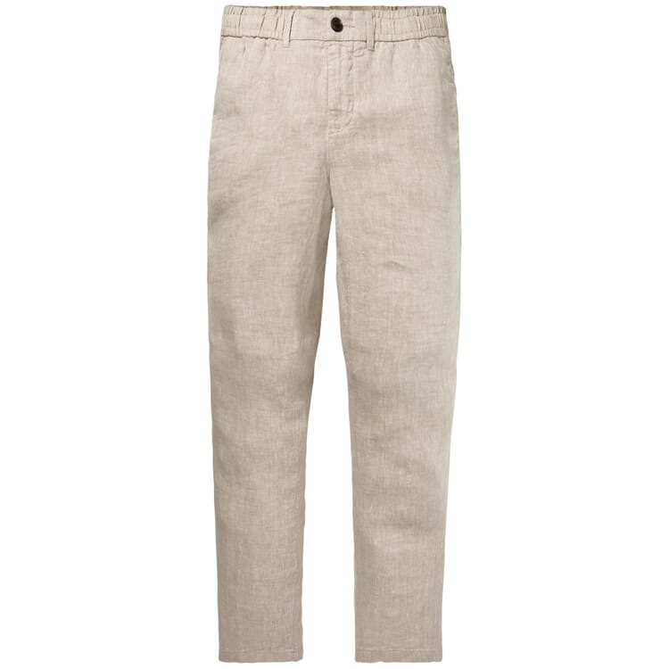 Men's herringbone linen trousers, Natural