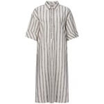 Abito blusa a righe da donna Marrone-bianco