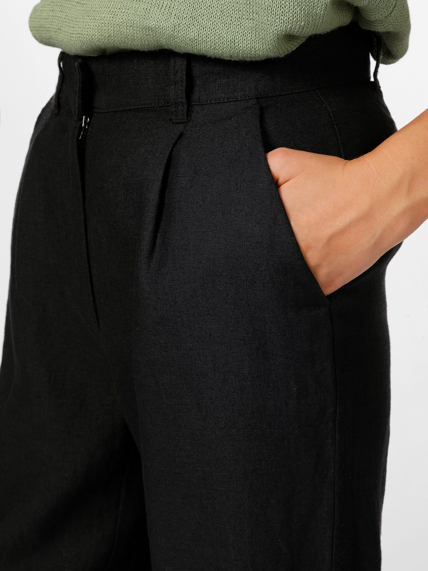 Ladies linen pants, Black | Manufactum