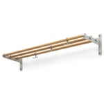 Coat rack Swedish State Railway oak / aluminum Polished