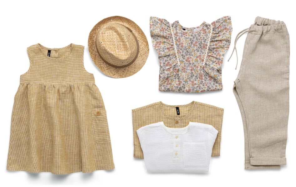 Pantalon enfant en lin Naturel