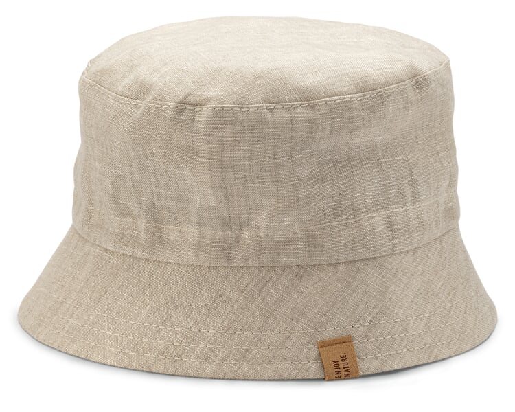 Kinder-Bucket-Hat Leinen Natur