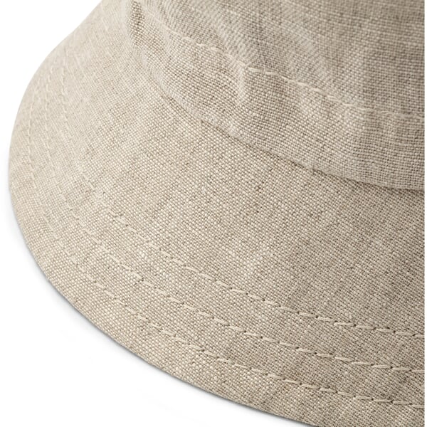 Kinder-Bucket-Hat Leinen Natur, Detailsicht