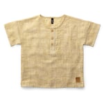 Kids T-shirt linen striped Light yellow