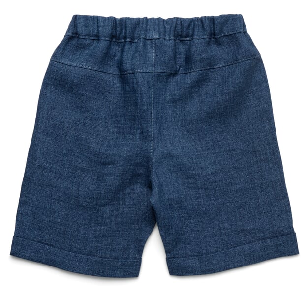 Kinder-Shorts Leinen Denimblau