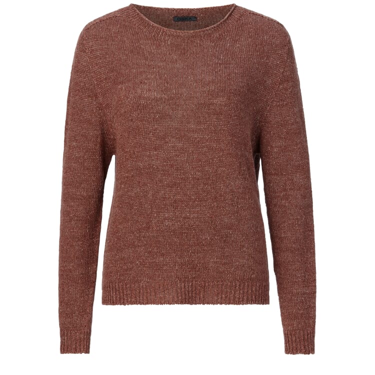Ladies knitted linen sweater, Copper