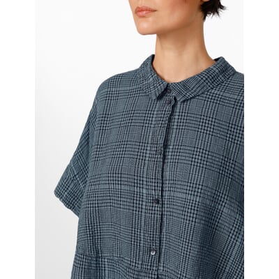 Damenbluse Oversize gemustert, Blau | Manufactum