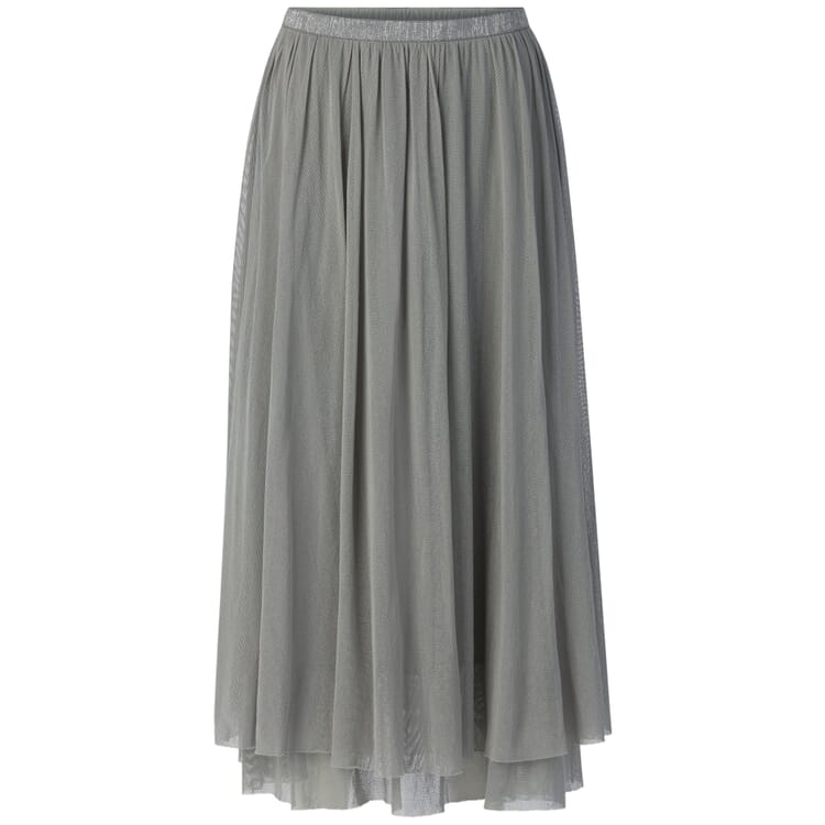 Women’s Long Tulle Skirt, Green-gray