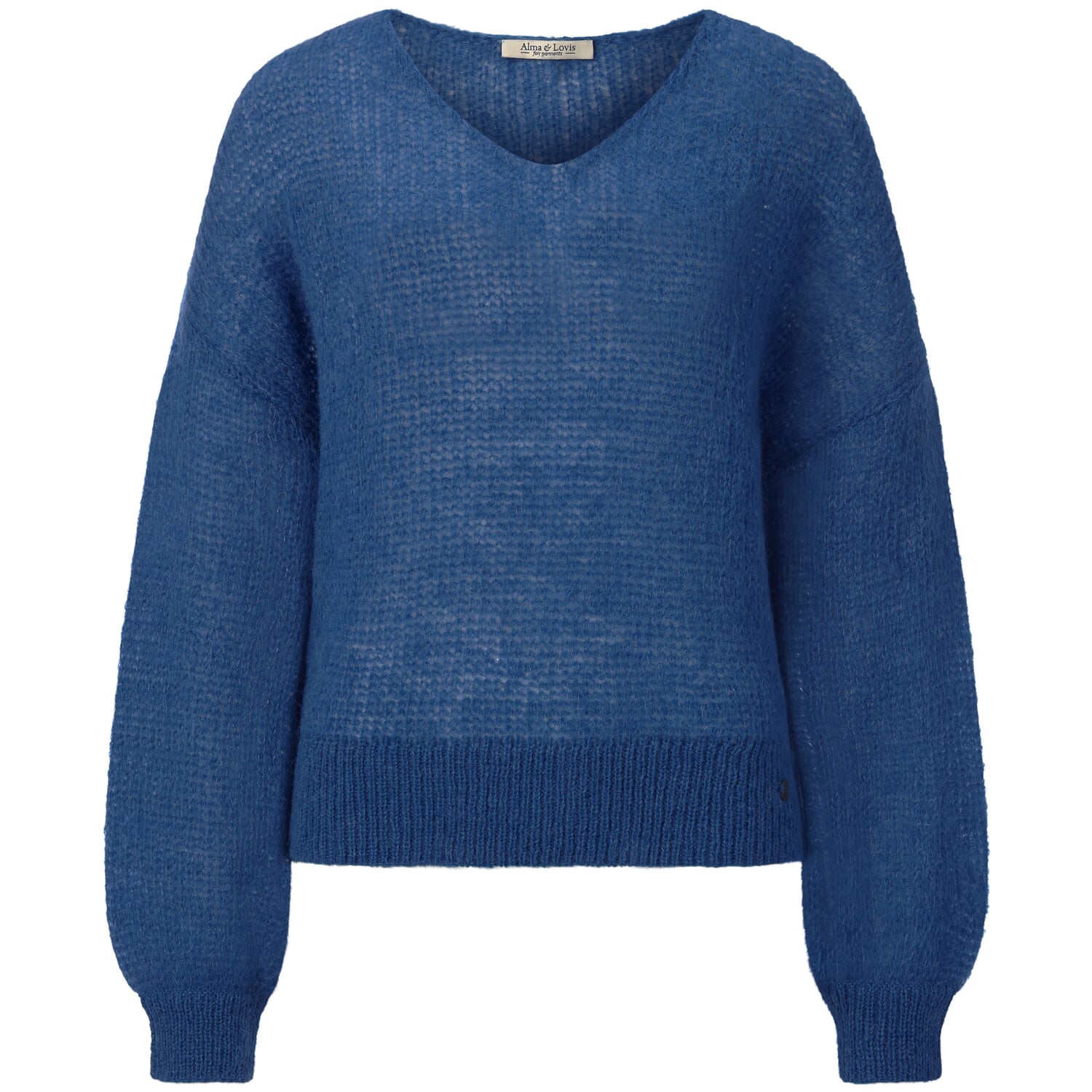 Damenpullover V-Ausschnitt, Blau