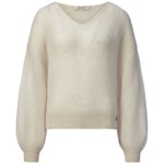 Dames Sweater V-Hals Natuurlijk wit