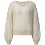 Jersey de mujer con cuello en V Blanco natural